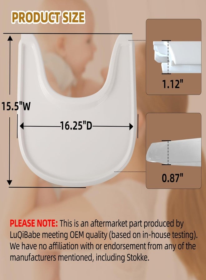 LuQiBabe Baby High Chair Tray Compatible with Stokke Tripp Trapp Chair (V2 and Beyond) with Smooth Surface and Strong Suction Power Made of Food-Safe Plastic (BPA BPS BPF Lead Phthalate Free) - White - Image 3